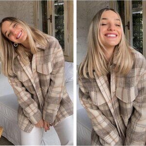 Zara Plaid Oversized Shacket (Shirt Jacket)